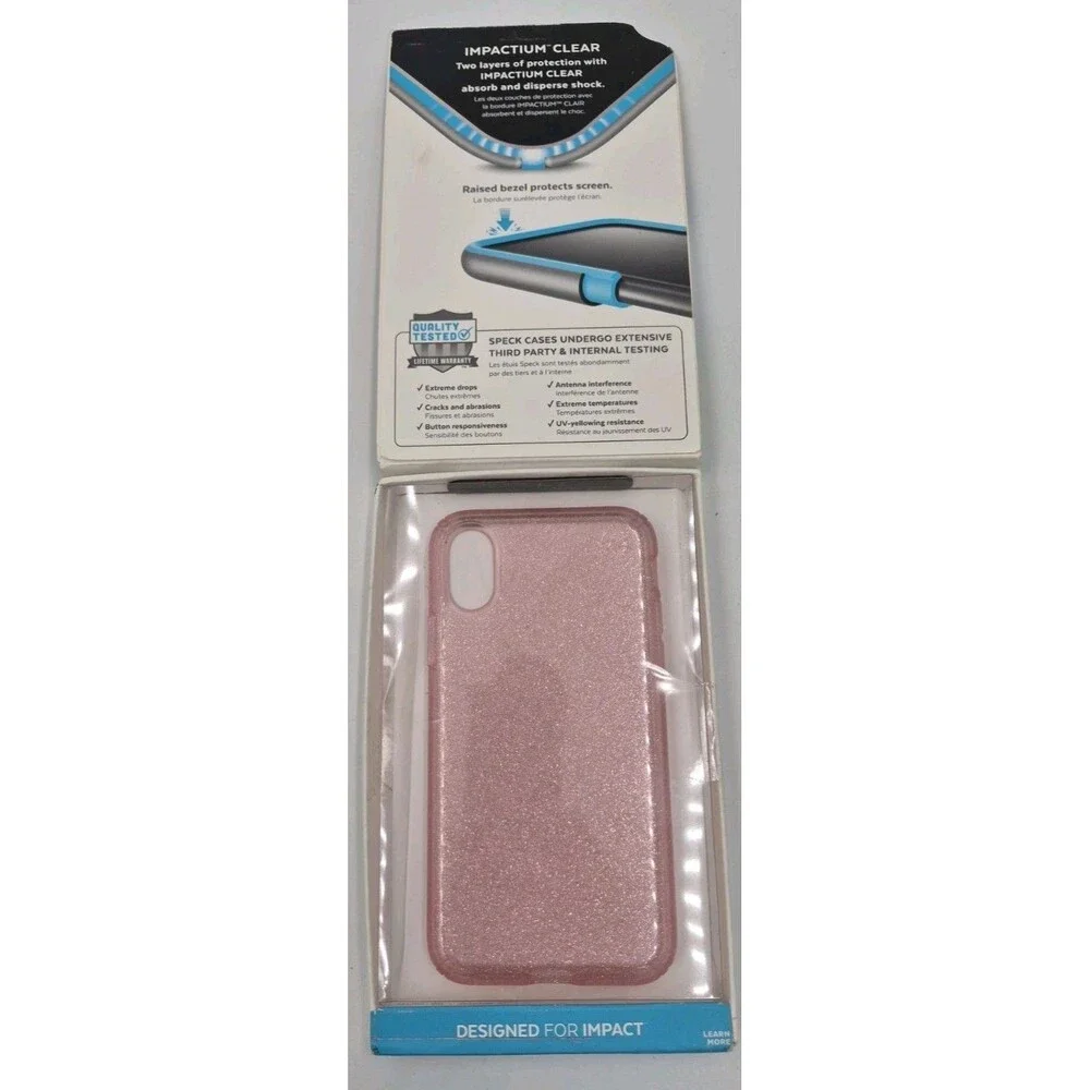 SPECK PRESIDIO PINK GLITTER IPHONE X CASE-DESIGNED FOR IMPACT